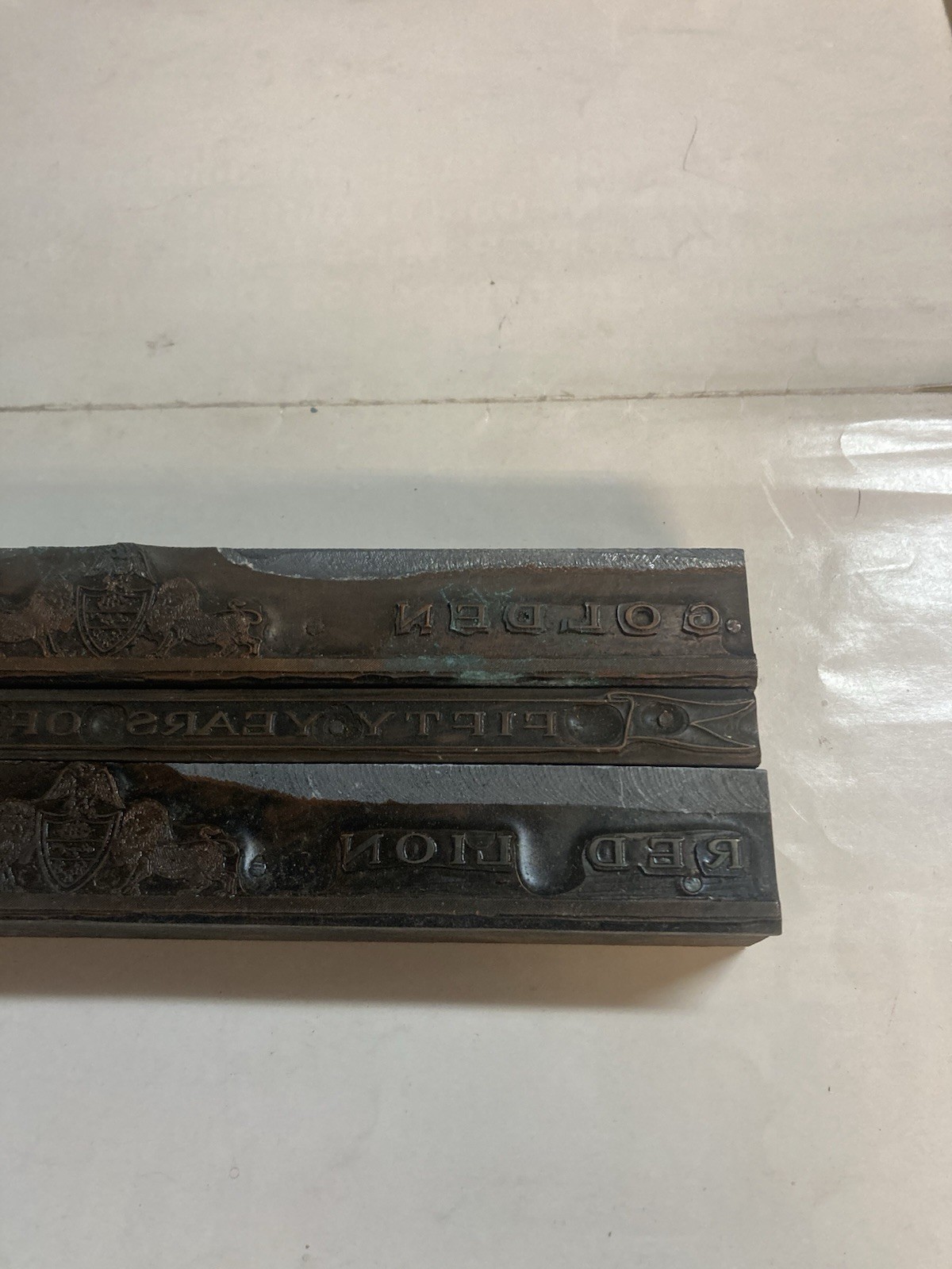 1930 golden jubilee Red Lion, PA York 3 printing blocks Set 50 Years Of Progress