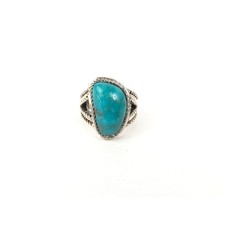 Artisan Style Turquoise Sterling Silver 925 Statement Ring Sz 6
