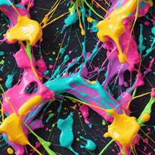 Neon Paint Spatters 42 - 18"x46" Hydrographic Film Hydro Dipping