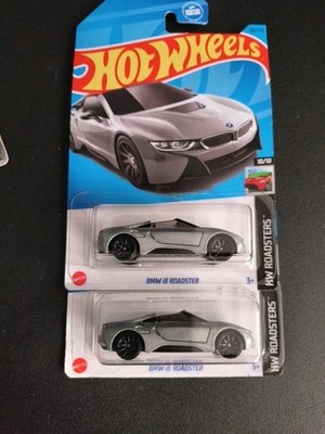 Hot Wheels Lot Set Of 2 BMW I8 Roadster Black And Silver HW Roadsters