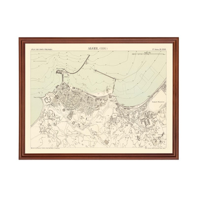 Old Map of Algiers 1886 - Vintage Algeria Art Wall Decor Pri