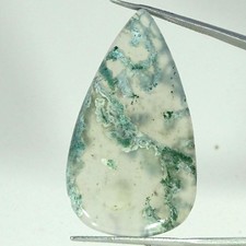 48.90Cts Natural Unique Green Moss Agate Pear Cabochon Gemstone 24X44X6MM