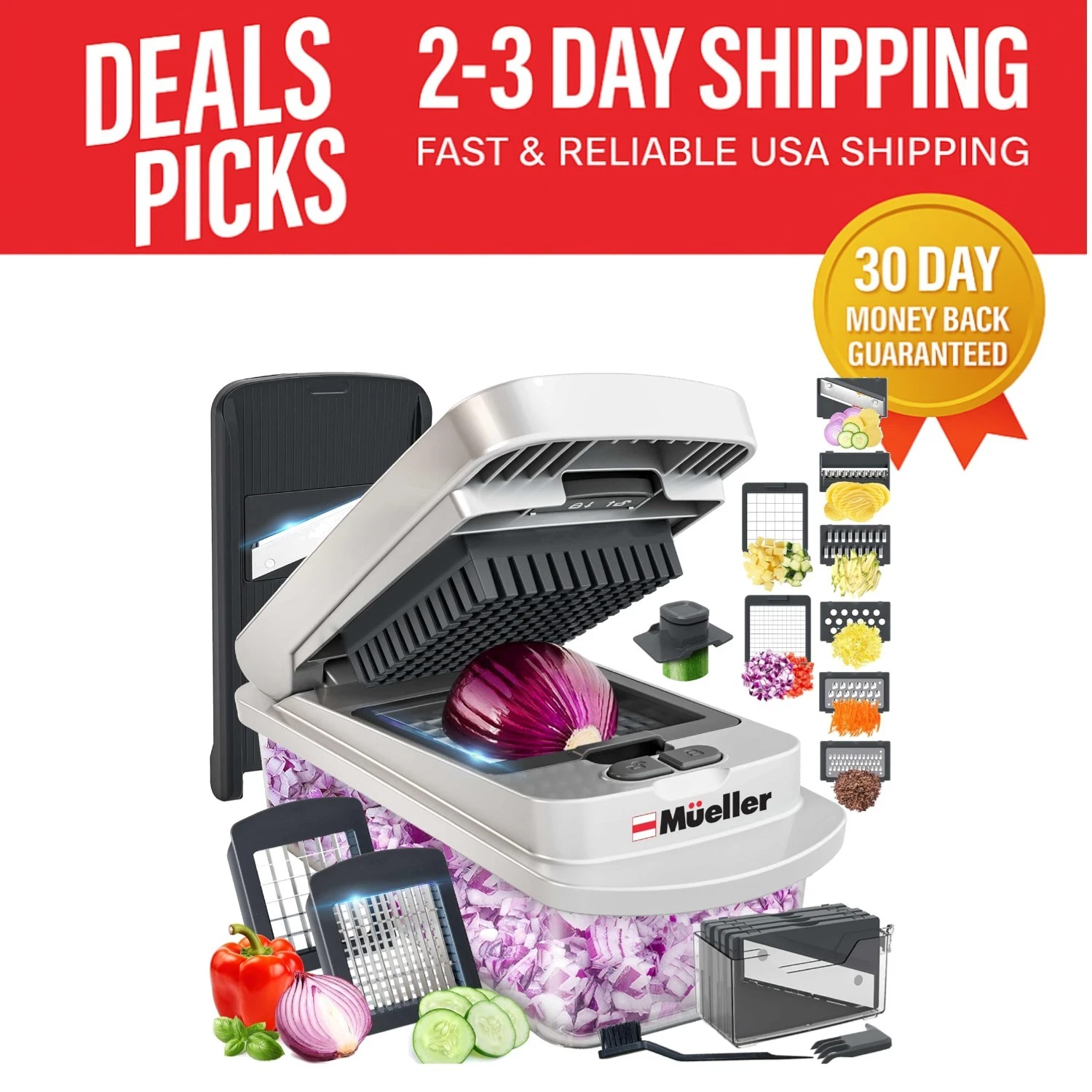 Pro-Series 10-in-1 Vegetable Chopper - 8 Blade Mandoline Slicer for Every Meal