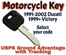 Victory Ducati Motorcycle Keys Replacement Key Cut to Code B141411-B144444