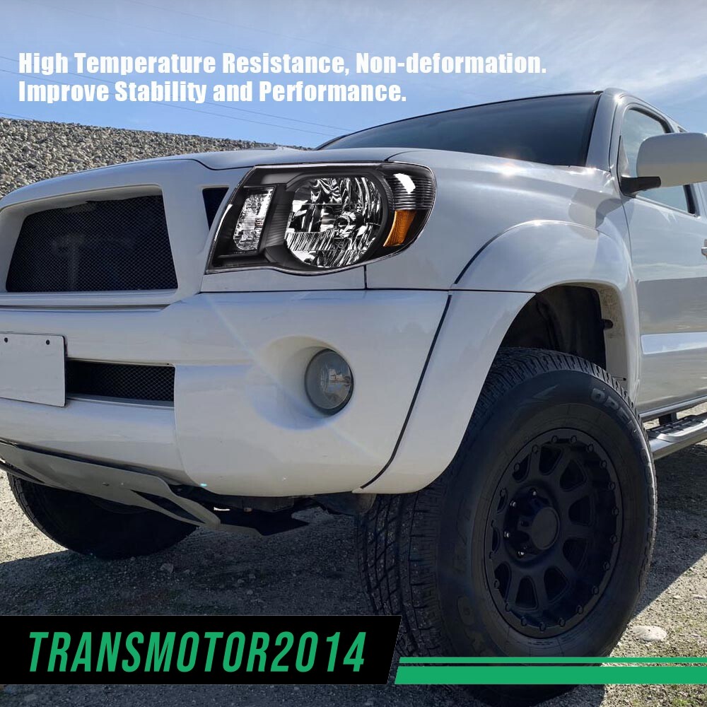 Tacoma Euro Crystal Headlights; Matte Black Housing; Clear Lens (05-11