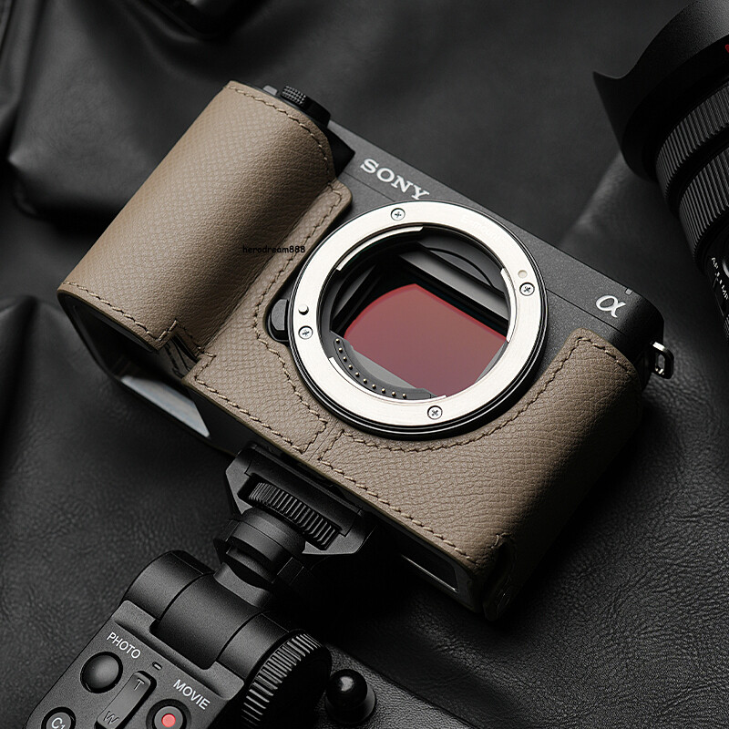 Leather Half Case For Sony ZVE1 Metal Insert ZV-E1 Camera Retro