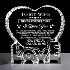 Gifts for Wife, I Love You for Her Crystal Keepsake Wife Gifts from Husband Anni