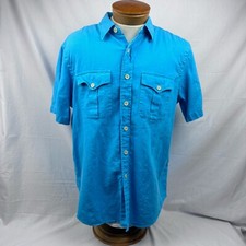 Light Blue Short Sleeve Ralph Lauren Polo Button Up