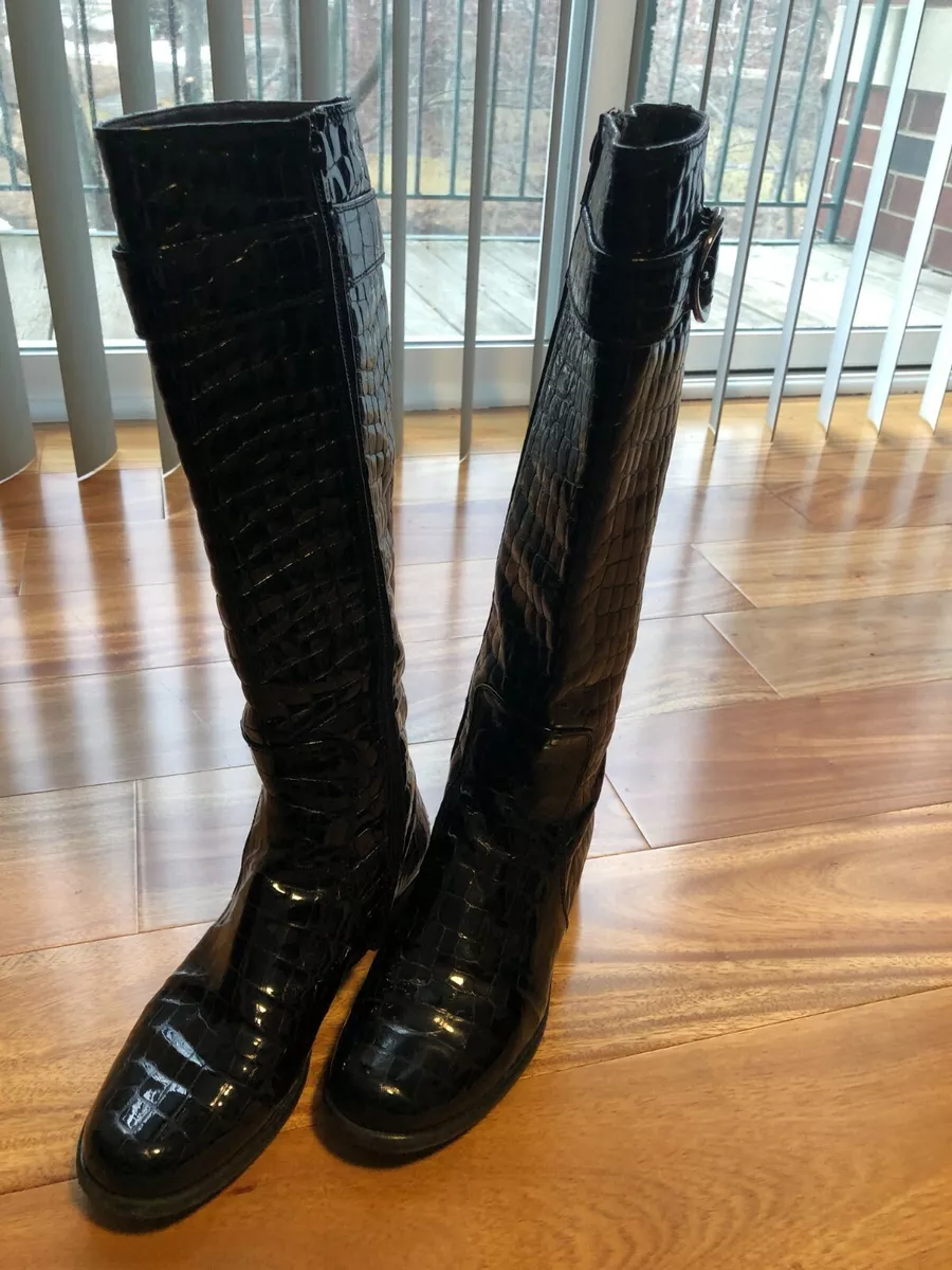 Stuart weitzman patent boots cheap