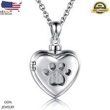 925 Sterling Silver Cremation Jewelry For Pet Ash Memorial Urn Necklace Jewelry