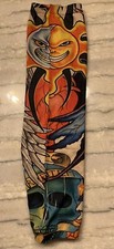 Tattoo Sleeve Sun, Moon, Skull,  Roses HALLOWEEN BIKER PUNK ROCKER COSTUME