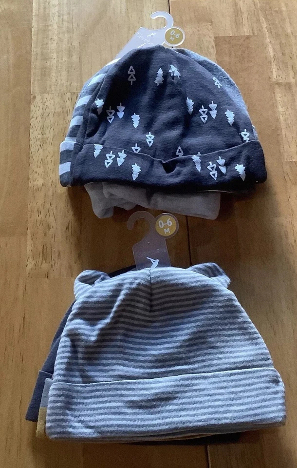 Новый лот из 7 0-6 месяцев различных цветов шляпы для мальчиков. - Изображение 4 из 4