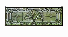 36" x 12" Handcrafted All Clear Stained Glass Window panel Beveled glass panel