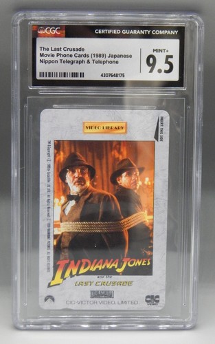 CGC 9.5 RARE Japanese INDIANA JONES Last Crusade PROMO Phone Card TELEPHONE LFL