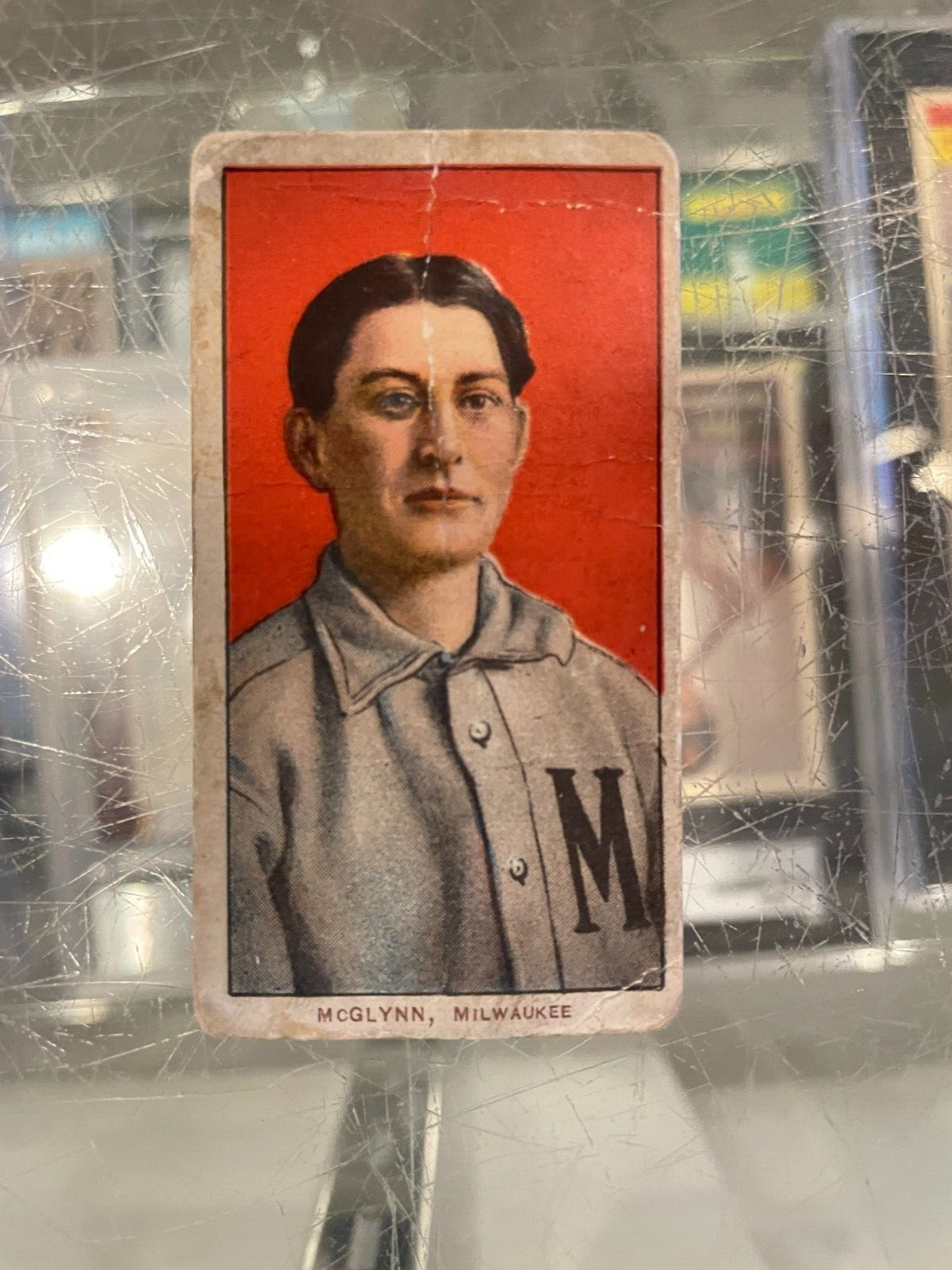 1909-11 T206 POLAR BEAR TOBACCO STONEY MCGLYNN MILWAUKEE BASEBALL CARD F-G