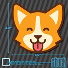 Corgi Tounge Out - 5.0"x4.8" - printed vinyl decal sticker welsh pembroke