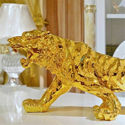 Tiger Figur Natürlich Harz Chinesisch Feng-Shui Tisch Heim Dekorationen Geschenk - Bild 3 von 8