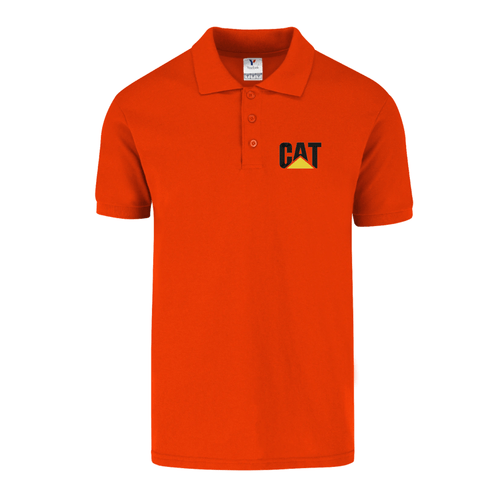 Polo Shirt Caterpillar Logo Short Sleeve Fitted Slim Fit Cotton Polyester 50/50 - Picture 13 of 13