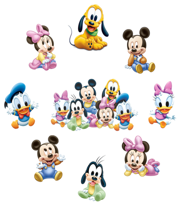 Baby Minnie Mickey Mouse Pluto Donald Daisy Babies Sticker Wall Decal Lot Mb Ebay
