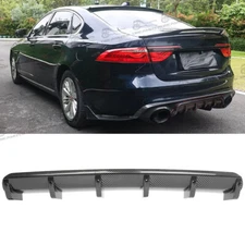 Rear Lip Bumper Diffuser Shark Fin Spoiler Kits Carbon Look For Jaguar XE XJ XF