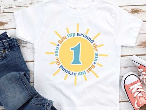 First Trip Around the Sun Birthday Shirt, Boy 1st Birthday, First Birthday, 1083 - Picture 3 of 6