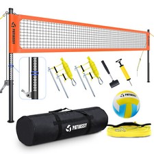 Portable Professional Outdoor Volleyball Net Set, Winch System,Adjustable Height