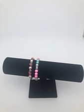 Glass Pink Beads  Blue Bead  Semi Precious Pink  Grey Stone Bracelets