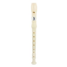 Beige 8 Holes Flute Recorder Music Instrument w Cleaning Stick