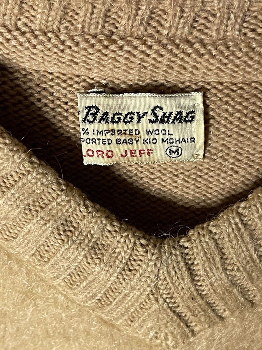 50s Vintage Wool Sacks レア生地 VTG 50s Lord Jeff The Baggy Shag Mohair Wool V-Neck Sweater