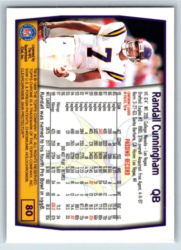 Randall Cunningham 1999 Topps Chrome Minnesota Vikings #80 - Picture 2 of 2