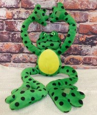 Long Legged Fiesta Green Frog Plush Toy 18" With Hook Loop Hands Feet