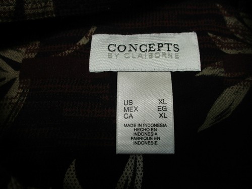 Concepts Button Up Shirt Extra Large Adult Black Red Floral Hawaiian Casual Mens - Picture 3 of 9