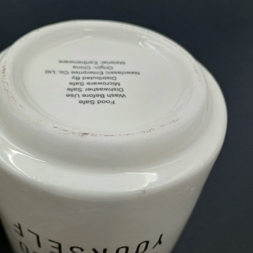 Coffee Mug Espresso Yourself White with Black Lettering Earthenware Farmhouse - Picture 11 of 11