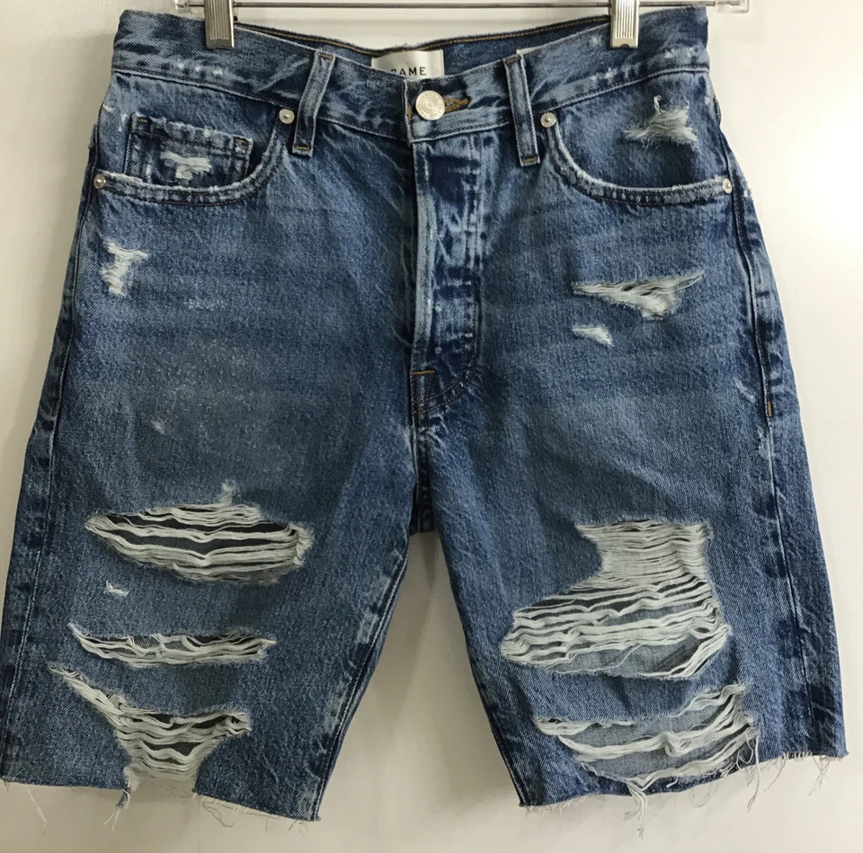 Шорты-бермуды в рамке Lei Slouch Bermuda Blue River Run джинсовая ткань искусственно состаренные 24