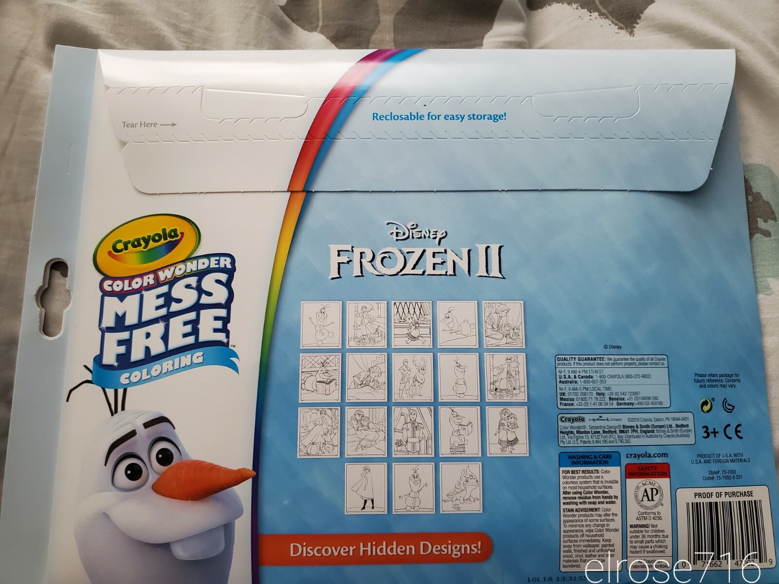 CRAYOLA COLOR WONDER FEATURING FROZEN II~INCLUDES 18PGS & 5 MARKERS~AGES 3+~NEW