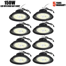 8 Pack 150W UFO Led High Bay Light Commercial Warehouse Factory Lighting Fixture