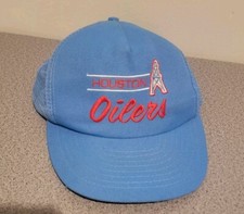 Vintage Houston OILERS Embroidered Corduroy Adjustable Snapback ANNCO Cap Hat