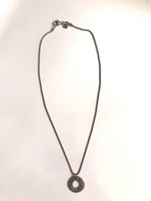 SILPADA STERLING SILVER OXIDIZED DISC CIRCLE PENDANT NECKLACE N1501