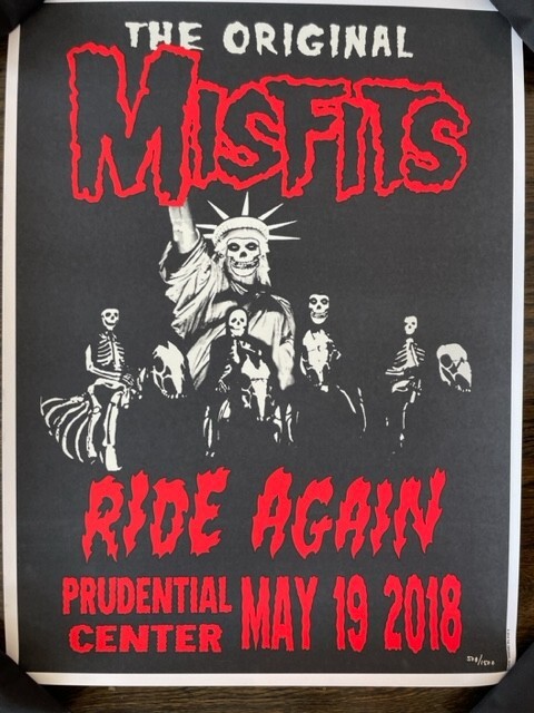 The MISFITS Concert Poster - 2018 Newark, NJ Rare Danzig Numbered