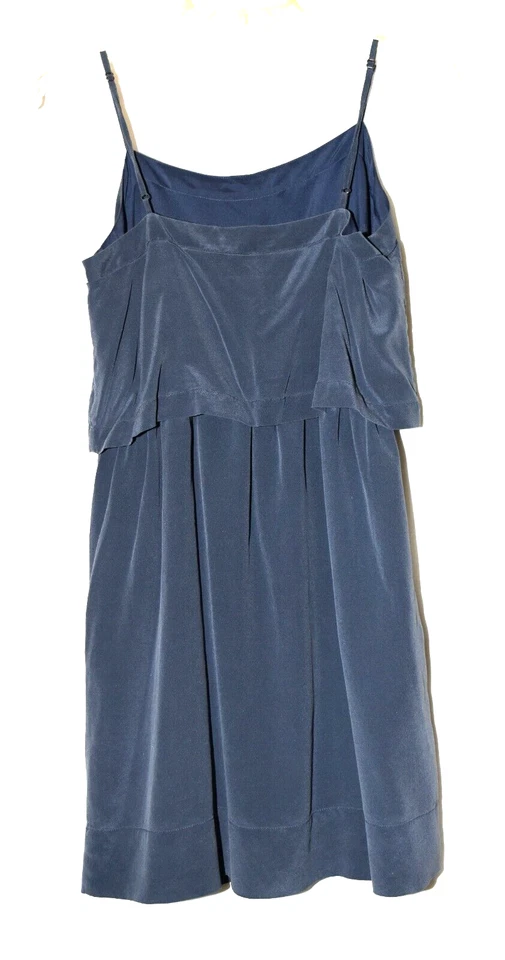 Madewell Blue Silk Chiffon Adjustable Spaghetti Strap Pullover Dress Size 4 - Image 3 of 4