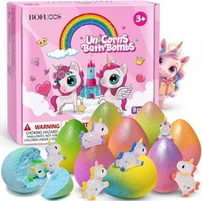 Easter Gifts for Kids, Unicorn Bath Bombs with Surprise Toys Inside, Birthday C