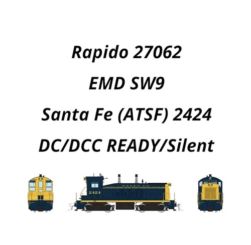 Esquema de sujetalibros Rapido 27062 escala HO EMD SW9 DC/DCC READY ~ Santa Fe (ATSF) 2424 | Zustand: New