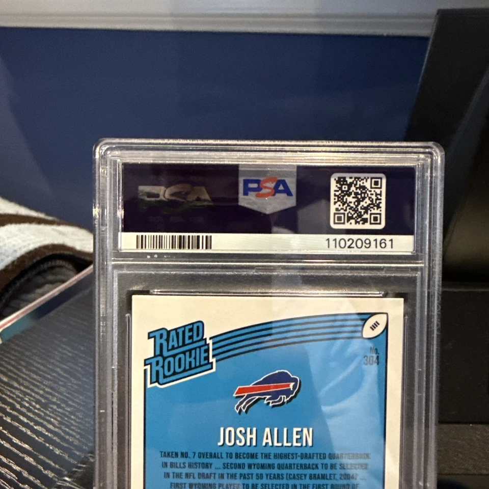 Panini Donruss Josh Allen 2018 clasificación novato radiocontrol PSA 8 facturas Foto 3 de 4