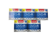 LOT OF 5 Maxell DVD-R 16X 4.7GB Blank Media Discs 5-Pack NEW SEALED 25 TOTAL 