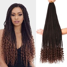 6 Packs 30" Boho Goddess Box Braids Crochet Hair for Black Women T30