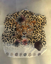 Damen Bluse Basic Kurzarm Tiermuster Leopard ...