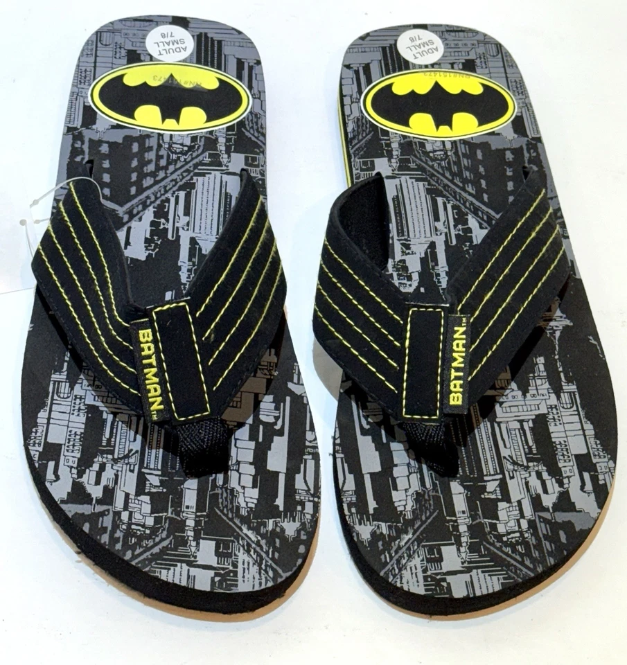 Chanclas de playa Batman para hombre talla 7/8 DC Comics sandalias sin cordones superhéroe Foto 2 de 4