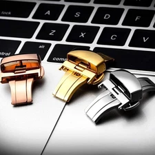 Watch Band Deployment Clasp Double Push Button 304 Stainless Steel Wristwatch