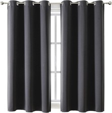ChrisDowa Grommet Blackout Curtains for 42"W x 63"L Pack of 2 , Dark Grey