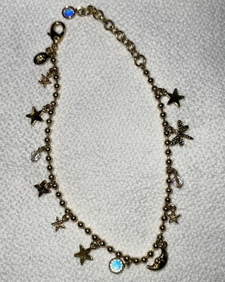 Kirks Folly Gold Tone Celestial Charm Anklet Moon Stars 11  Aurora Fairy Whimsy